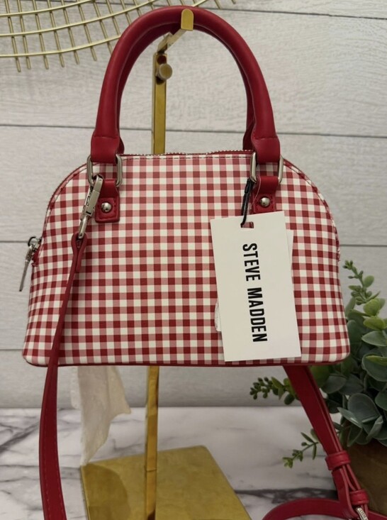 Steve Madden Handbags - Steve Madden Red Gingham Crossbody Handbag